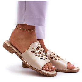 Chanclas Mujer Brillantes Con Adornos S.Barski KV27-063 Dorado 9