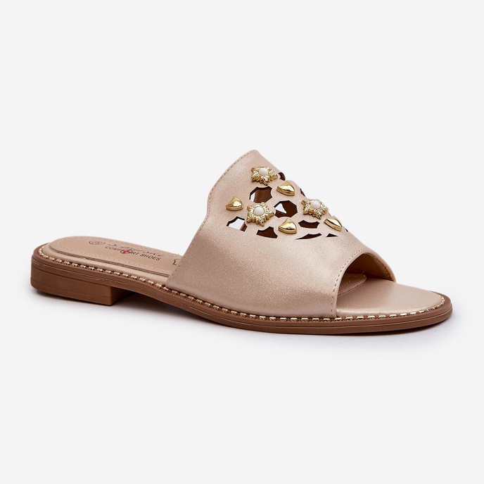 Chanclas Mujer Brillantes Con Adornos S.Barski KV27-063 Dorado 1