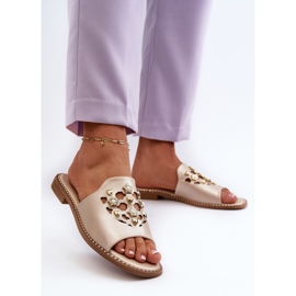 Chanclas Mujer Brillantes Con Adornos S.Barski KV27-063 Dorado 3