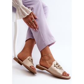 Chanclas Mujer Brillantes Con Adornos S.Barski KV27-063 Dorado 7