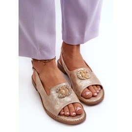 Sandalias Mujer Con Decoración S.Barski KV27-049 Dorado 6