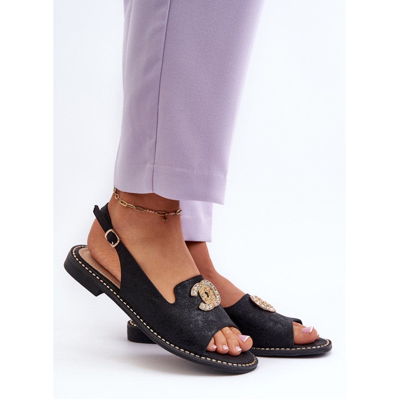 Sandalias Mujer Con Decoración S.Barski KV27-049 Negro 2