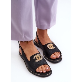 Sandalias Mujer Con Decoración S.Barski KV27-049 Negro 5