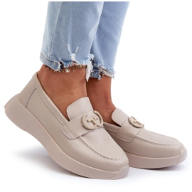 Mocasines Mujer Piel con Plataforma Beige S.Barski LR490 7