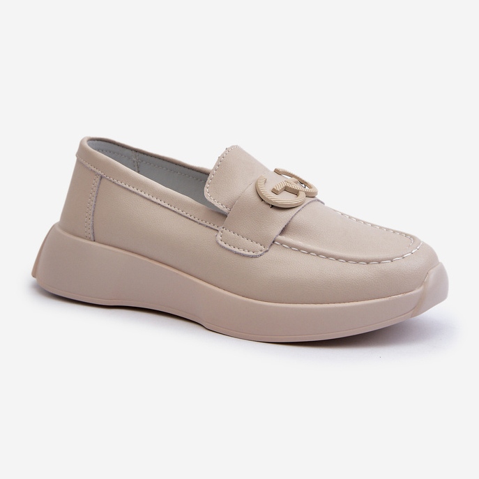 Mocasines Mujer Piel con Plataforma Beige S.Barski LR490 1