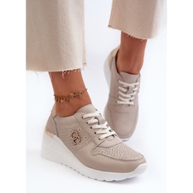 Deportivas Mujer Piel Cuña Beige S.Barski LR810 4