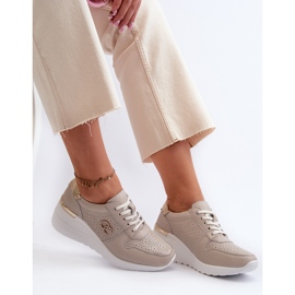 Deportivas Mujer Piel Cuña Beige S.Barski LR810 7