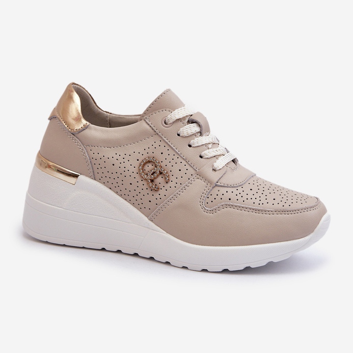 Deportivas Mujer Piel Cuña Beige S.Barski LR810 1
