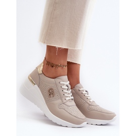Deportivas Mujer Piel Cuña Beige S.Barski LR810 2