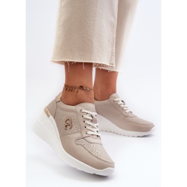 Deportivas Mujer Piel Cuña Beige S.Barski LR810 3