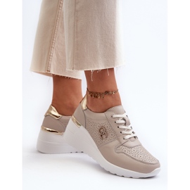Deportivas Mujer Piel Cuña Beige S.Barski LR810 5