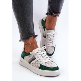 S.Barski Deportivas Mujer Piel D&amp;A LR110 Verde-Blanco 4
