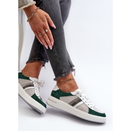 S.Barski Deportivas Mujer Piel D&amp;A LR110 Verde-Blanco 7