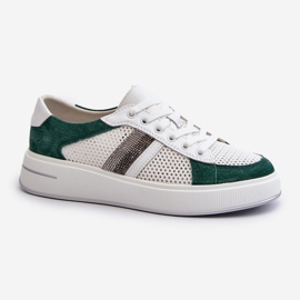 S.Barski Deportivas Mujer Piel D&amp;A LR110 Verde-Blanco 1
