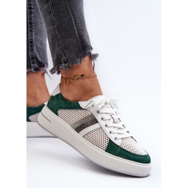 S.Barski Deportivas Mujer Piel D&amp;A LR110 Verde-Blanco 5