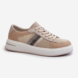 S.Barski D&amp;A Zapatillas Mujer Piel LR110 Beige 1