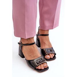 S.Barski Sandalias Elegantes Charol Con Adorno Negro D&amp;A MR38-202 7