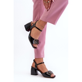 S.Barski Sandalias Elegantes Charol Con Adorno Negro D&amp;A MR38-202 8