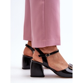 S.Barski Sandalias Elegantes Charol Con Adorno Negro D&amp;A MR38-202 6