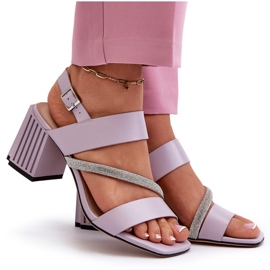 S.Barski Sandalias Elegantes De Tacón Alto Para Mujer Morado D&amp;A MR38-549 violeta 10