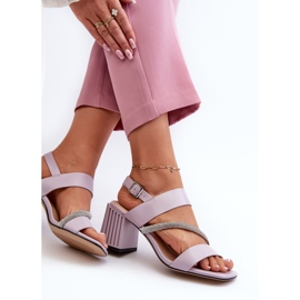 S.Barski Sandalias Elegantes De Tacón Alto Para Mujer Morado D&amp;A MR38-549 púrpura 1