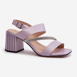 S.Barski Sandalias Elegantes De Tacón Alto Para Mujer Morado D&amp;A MR38-549 púrpura 2