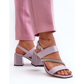 S.Barski Sandalias Elegantes De Tacón Alto Para Mujer Morado D&amp;A MR38-549 violeta 7
