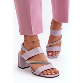 S.Barski Sandalias Elegantes De Tacón Alto Para Mujer Morado D&amp;A MR38-549 violeta 5