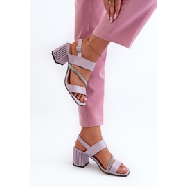 S.Barski Sandalias Elegantes De Tacón Alto Para Mujer Morado D&amp;A MR38-549 violeta 8