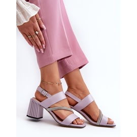S.Barski Sandalias Elegantes De Tacón Alto Para Mujer Morado D&amp;A MR38-549 violeta 9