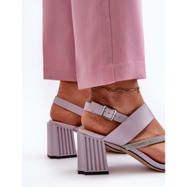 S.Barski Sandalias Elegantes De Tacón Alto Para Mujer Morado D&amp;A MR38-549 violeta 6