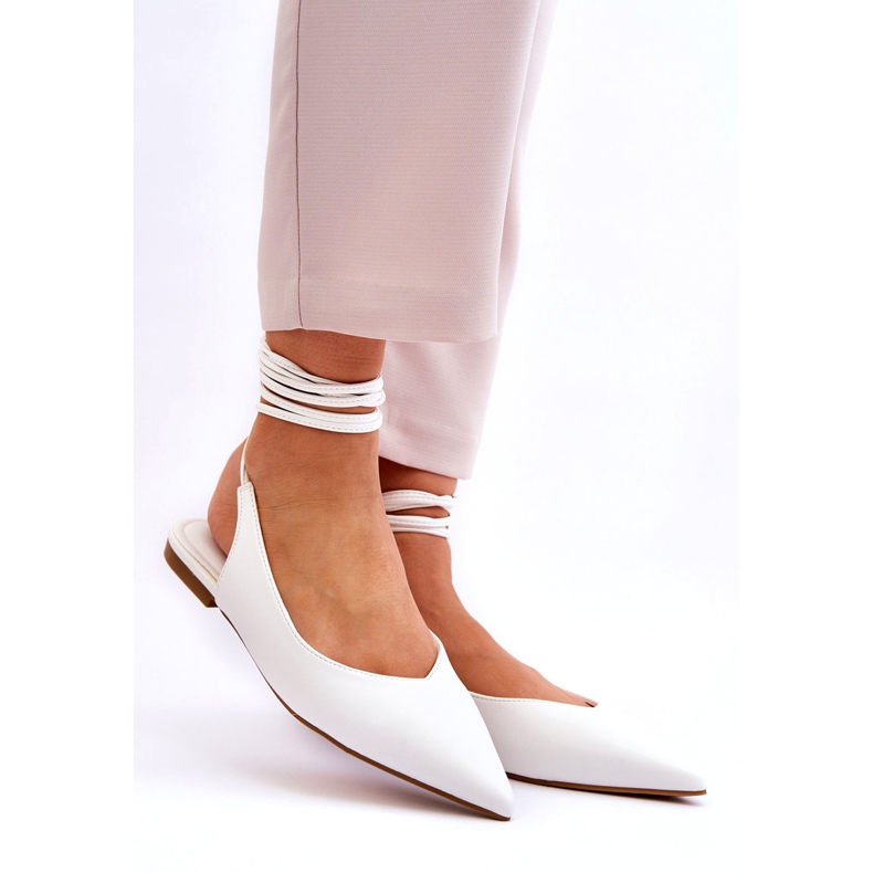 Sweet Shoes Bailarinas De Mujer Atadas En Punta Blanco Turriso 3