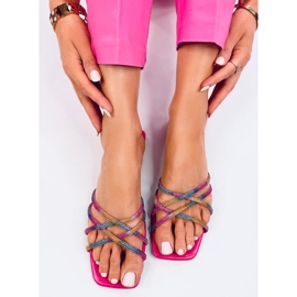 Pantuflas Rexha Fucsia Strass rosado 5