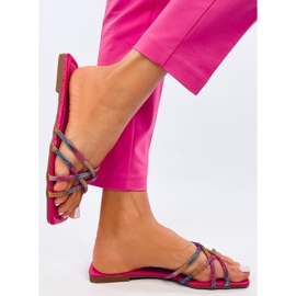Pantuflas Rexha Fucsia Strass rosado 4