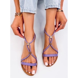 Sandalias de mujer Leehom en ante Morado violeta 4