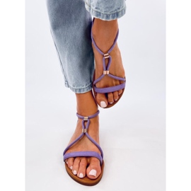 Sandalias de mujer Leehom en ante Morado violeta 2
