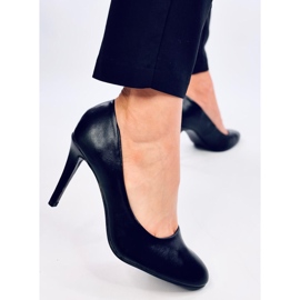 Zapatos de tacón con punta redonda Linda en negro 5
