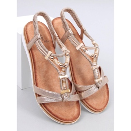 Sandalias Montier doradas con cuentas dorado 1