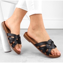 Chanclas romanas negras para mujer de Sergio Leone SK076H negro 1
