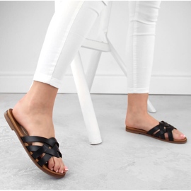 Chanclas romanas negras para mujer de Sergio Leone SK076H negro 2