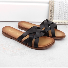 Chanclas romanas negras para mujer de Sergio Leone SK076H negro 4