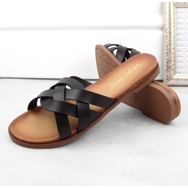 Chanclas romanas negras para mujer de Sergio Leone SK076H negro 5