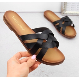 Chanclas romanas negras para mujer de Sergio Leone SK076H negro 6