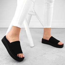 Chanclas de mujer textil negras de Sergio Leone SK083H negro 2