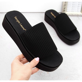Chanclas de mujer textil negras de Sergio Leone SK083H negro 3
