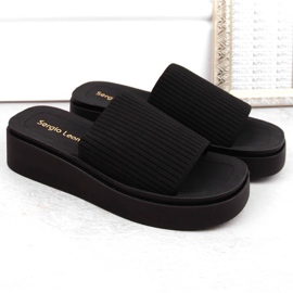Chanclas de mujer textil negras de Sergio Leone SK083H negro 5