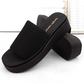 Chanclas de mujer textil negras de Sergio Leone SK083H negro 6