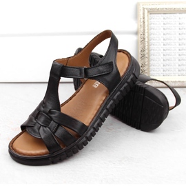 Sandalias mujer piel con velcro, negro Artiker 54C0812 6