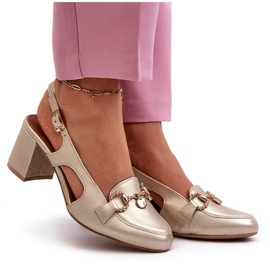 Sandalias de Piel con Tacón Alto Maciejka 06419-25 Dorado 9