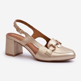 Sandalias de Piel con Tacón Alto Maciejka 06419-25 Dorado 1